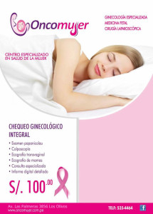 Junio: Chequeo Ginecológico 100 S/